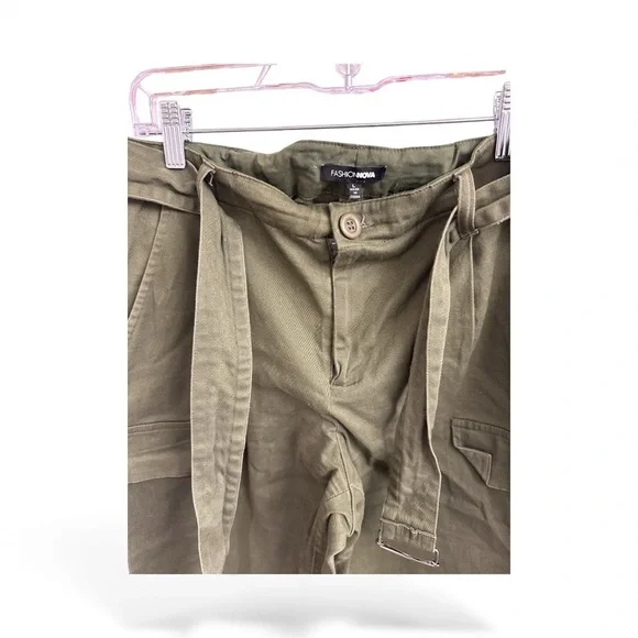 Woman Olive Green Pants - Picture 2 of 4